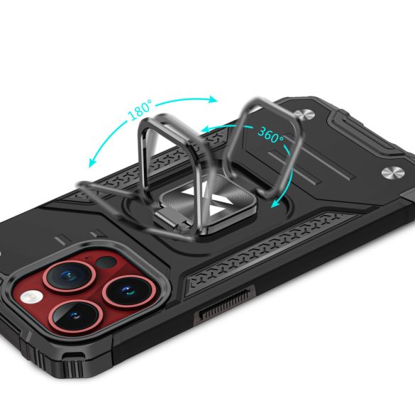 Wozinsky Ring Armor iPhone 15 Pro Max gyűrűs Armor tok - Ezüst