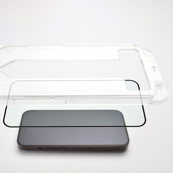 9H edzett üveg tartó kerettel iPhone 14 Wozinsky Premium Glass - fekete fólia