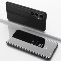   Kemény Flip Case Samsung Galaxy S23 FE Clear View tok - fekete