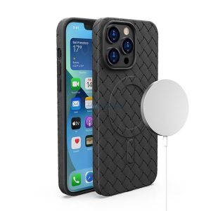 Szövött tok iPhone 13 Pro Max - Fekete