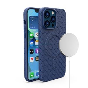 Szövött tok iPhone 15 - tengerészkék