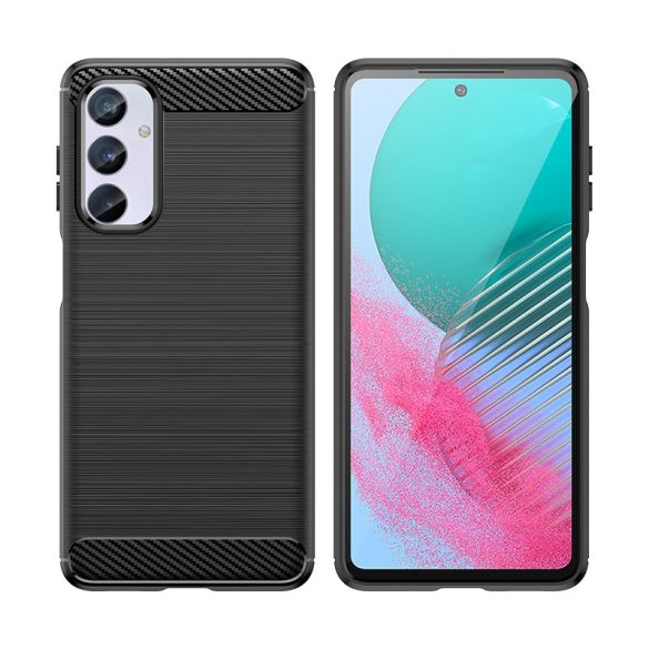 Rugalmas Carbon mintás tok Samsung Galaxy M54 Carbon Case - fekete