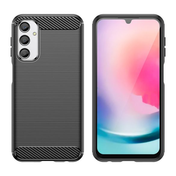 Rugalmas Carbon mintás tok Samsung Galaxy M34 Carbon Case - fekete