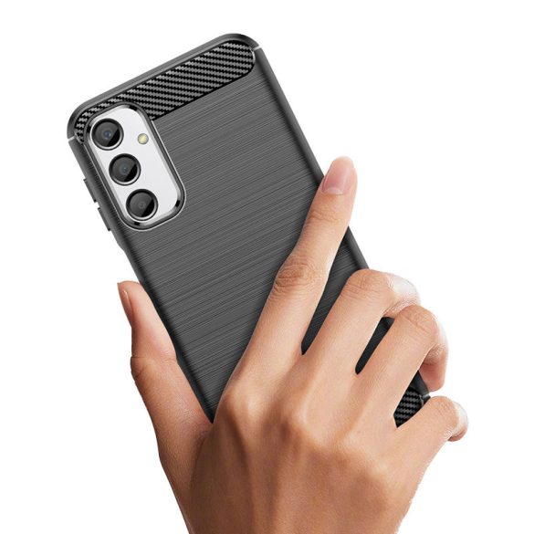 Rugalmas Carbon mintás tok Samsung Galaxy M34 Carbon Case - fekete