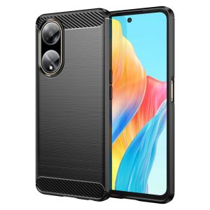 Rugalmas tok egy Carbon mintás Oppo A98 5G Carbon Case - fekete