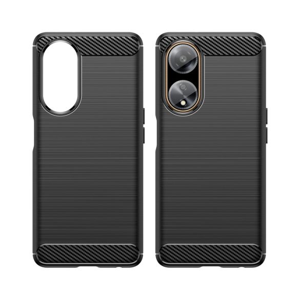 Rugalmas tok egy Carbon mintás Oppo A98 5G Carbon Case - fekete