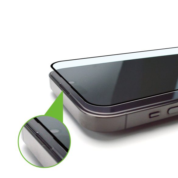 9H edzett üveg tartó kerettel iPhone 15 Pro Wozinsky Premium Glass - fekete fólia