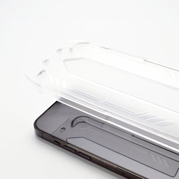9H edzett üveg tartó kerettel iPhone 15 Pro Wozinsky Premium Glass - fekete fólia