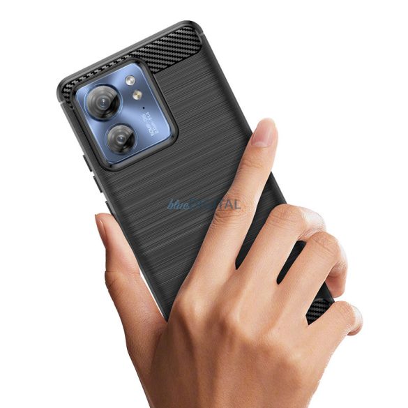 Carbon Case szilikon tok Motorola Edge 40 - fekete