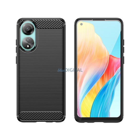 Carbon Case szilikon tok Oppo A78 4G - fekete