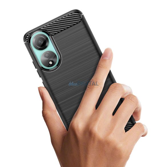 Carbon Case szilikon tok Oppo A78 4G - fekete