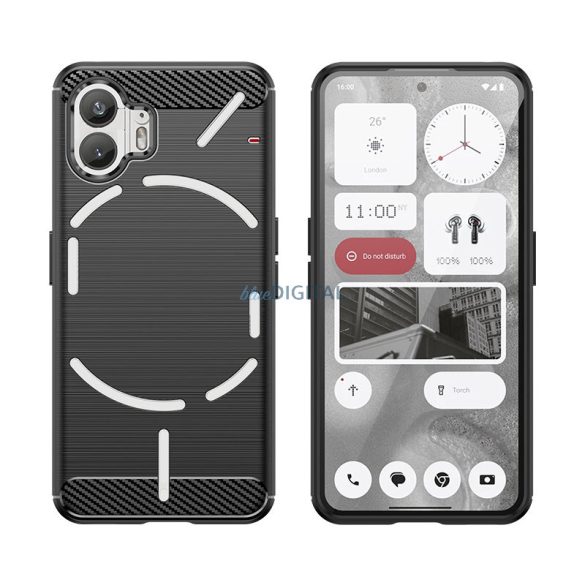 Carbon Case szilikon tok Nothing Phone 2 - fekete