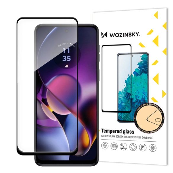 Edzett üveg Wozinsky Edzett üveg Full Glue Motorola Moto G54 teljes képernyőshöz, kerettel - fekete