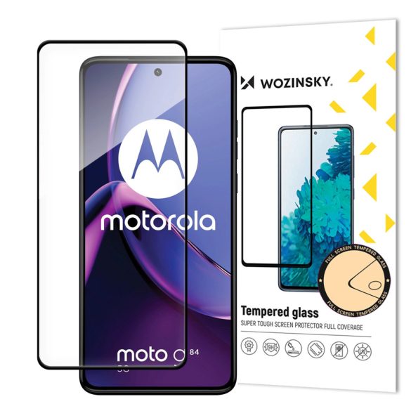 Edzett üveg Wozinsky Edzett üveg Full Glue Motorola Moto G84 teljes képernyőshöz, kerettel - fekete