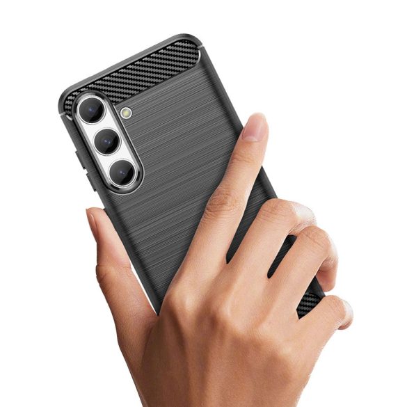 Etui Case Carbon Samsung Galaxy S24 rugalmas szilikon tok - fekete