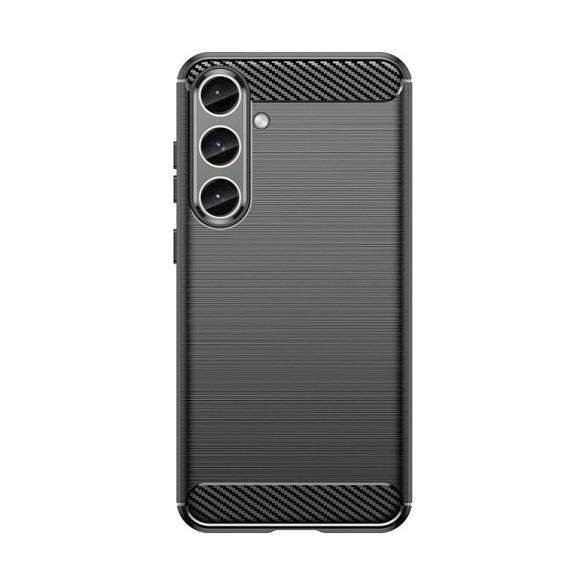 Etui Carbon Case Samsung Galaxy S24+ Rugalmas szilikon tok - fekete