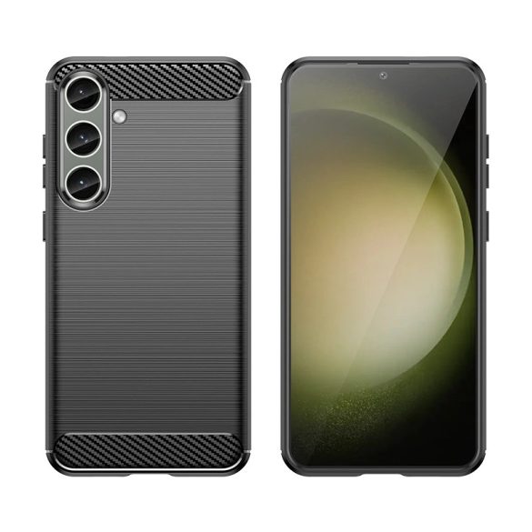 Etui Carbon Case Samsung Galaxy S24+ Rugalmas szilikon tok - fekete