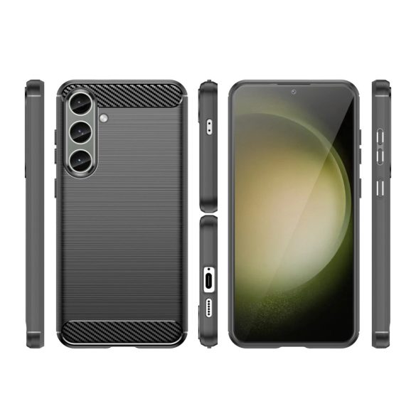 Etui Carbon Case Samsung Galaxy S24+ Rugalmas szilikon tok - fekete