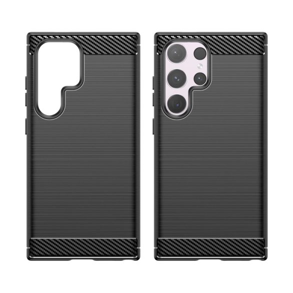 Etui Carbon Case Samsung Galaxy S24-hez Ultrarugalmas szilikon tok - fekete