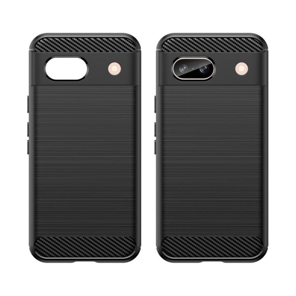 Etui Carbon Case Google Pixel 8A Rugalmas szilikon tok - fekete