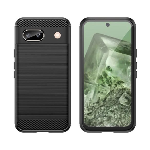 Etui Carbon Case Google Pixel 8A Rugalmas szilikon tok - fekete