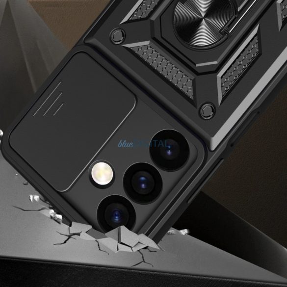Hybrid Armor Camshield Armor tok Samsung Galaxy S24 kamera védőtok - fekete