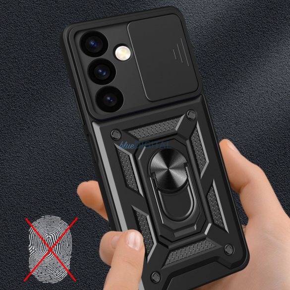 Hybrid Armor Camshield Armor tok Samsung Galaxy S24 kamera védőtok - fekete