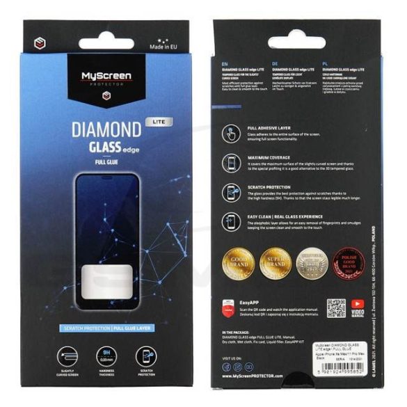 Iphone Xs Max / 11 Pro Max - Myscreen Diamond Glass Lite Edge Teljes Ragasztás Fekete