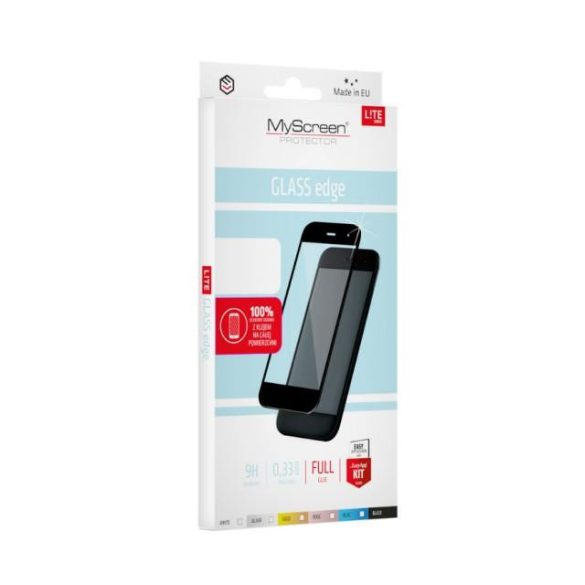 IPHONE 12/12 PRO - MyScreen LITE edzett üveg tempered glass EDGE FULL fekete ragasztó üvegfólia