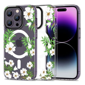 Tech-Protect MagMood (Dasies with Leaves) MagSafe tok iPhone 14 Pro Max - fehér