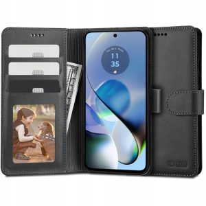 Tech-Protect Wallet tok Motorola Moto G54 5G/G54 Power 5G - fekete