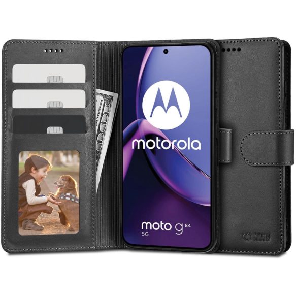 Tech-Protect Wallet tok Motorola Moto G84 - fekete