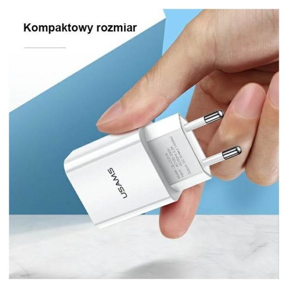 Hálózati Töltő 1Xusb Usams T18 Cc075Tc01 2.1A Fehér