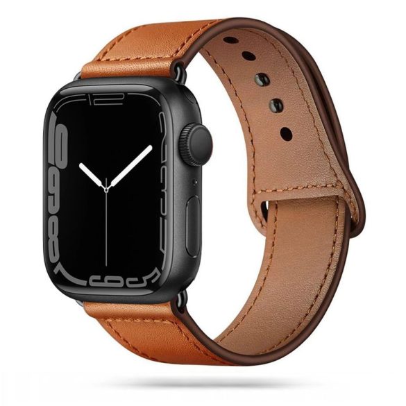 Tech-Protect Leatherfit csereszíj Apple Watch 4 / 5 / 6 / 7 / 8 / 9 / SE (38/40/41 mm) - barna