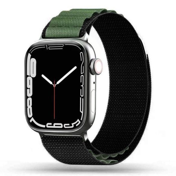 Tech-Protect Nylon Pro csereszíj Apple Watch 4/5/6/7/8/9/SE/Ultra 1/2 (42/44/45/49 mm) - fekete-zöld