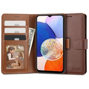 Tech-Protect Wallet tok Samsung Galaxy A14 4G/5G - barna