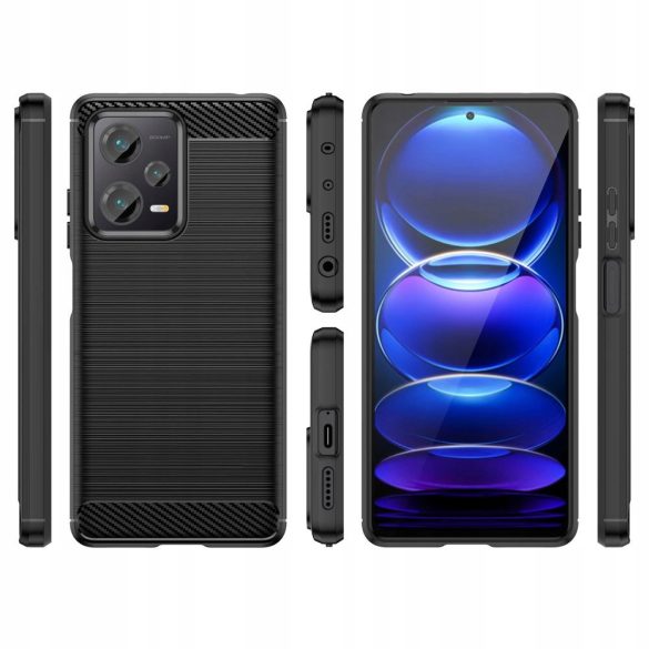 Tech-Protect TPUCarbon tok Xiaomi Redmi Note 12 5G / Xiaomi Poco X5 5G - fekete