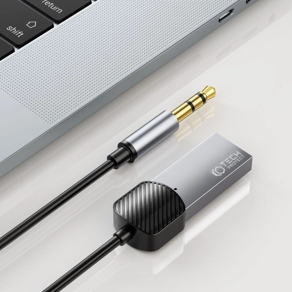 Tech-Protect UltraBoost audio mini jack 3,5 mm-es (apa) / Bluetooth adapter - szürke