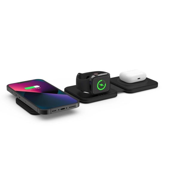 Tech-Protect QI15W-A24 3 az 1-ben induktív MagSafe töltő okostelefon / AirPods / Apple Watch - fekete