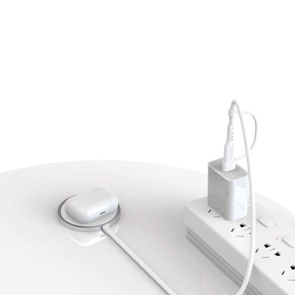 Tech-Protect QI15W-A25 induktív MagSafe 15W töltő USB-A - Type-C kábellel - fehér