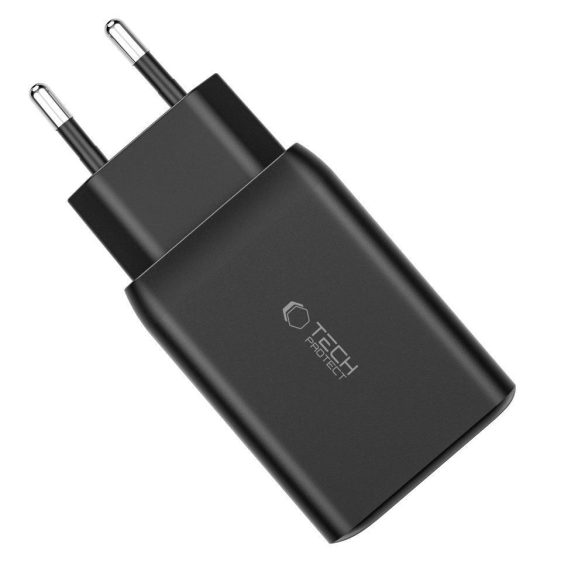 Tech-Protect C65W hálózati töltő 1xUSB-A és 2xUSB-C csatlakozással 65W PD QC - fehér