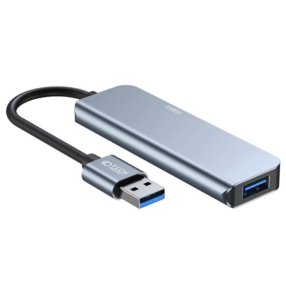 Tech-Protect V0 5in1 USB Hub1xUSB-A 3.0 / 3x USB-A 2.0 / 1xUSB-C - szürke