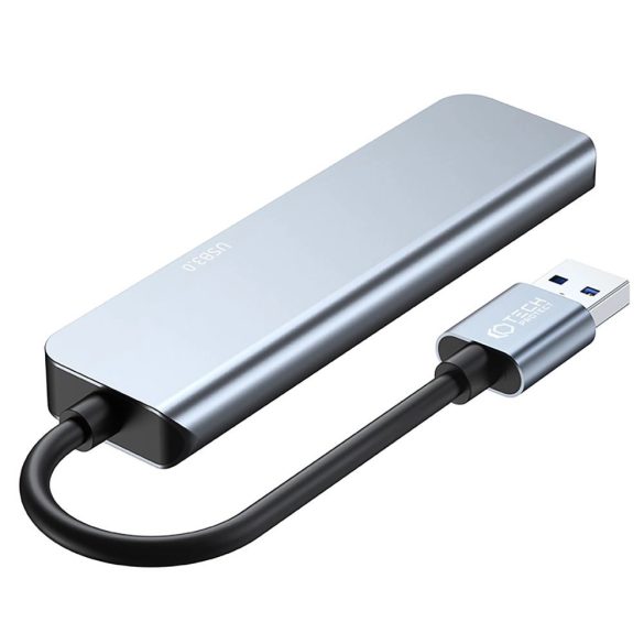 Tech-Protect V0 5in1 USB Hub1xUSB-A 3.0 / 3x USB-A 2.0 / 1xUSB-C - szürke