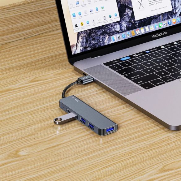 Tech-Protect V0 5in1 USB Hub1xUSB-A 3.0 / 3x USB-A 2.0 / 1xUSB-C - szürke