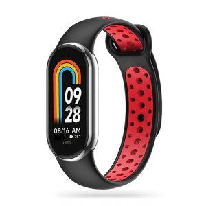 Tech-Protect SoftBand csereszíj Xiaomi Smart Band 8 - fekete-piros