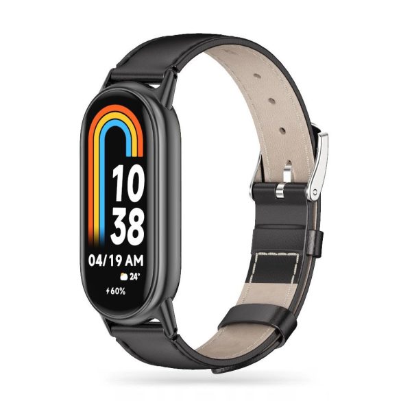 Tech-Protect LeatherFit csereszíj Xiaomi Smart Band 8 - fekete