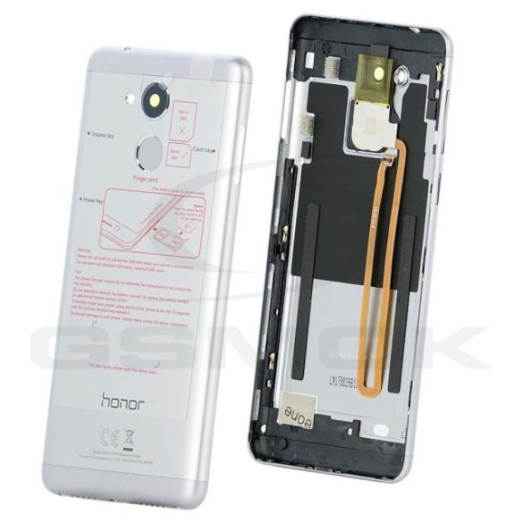 Akkumulátor ház Huawei Honor 6c szürke Kameralencse és ujjlenyomat olvasó 97070Quh eredeti szervizcsomag