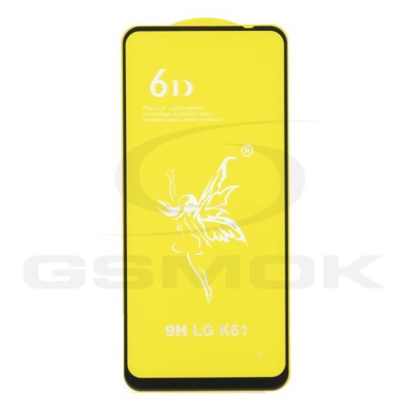 LG K61 - edzett üveg tempered glass 0,3mm 5d fekete üvegfólia
