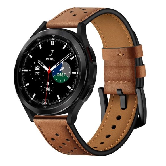 Tech-Protect Leather csereszíj Samsung Galaxy Watch 4/5/5 Pro/6/7/FE - barna