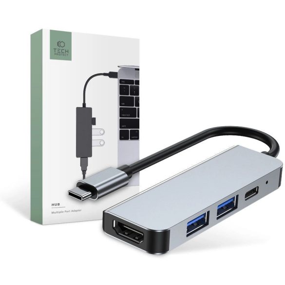 Tech-Protect V2 dokkoló 4 az 1-ben USB-C - USB-A 3.0 / USB-A 2.0 / USB-C / HDMI - szürke